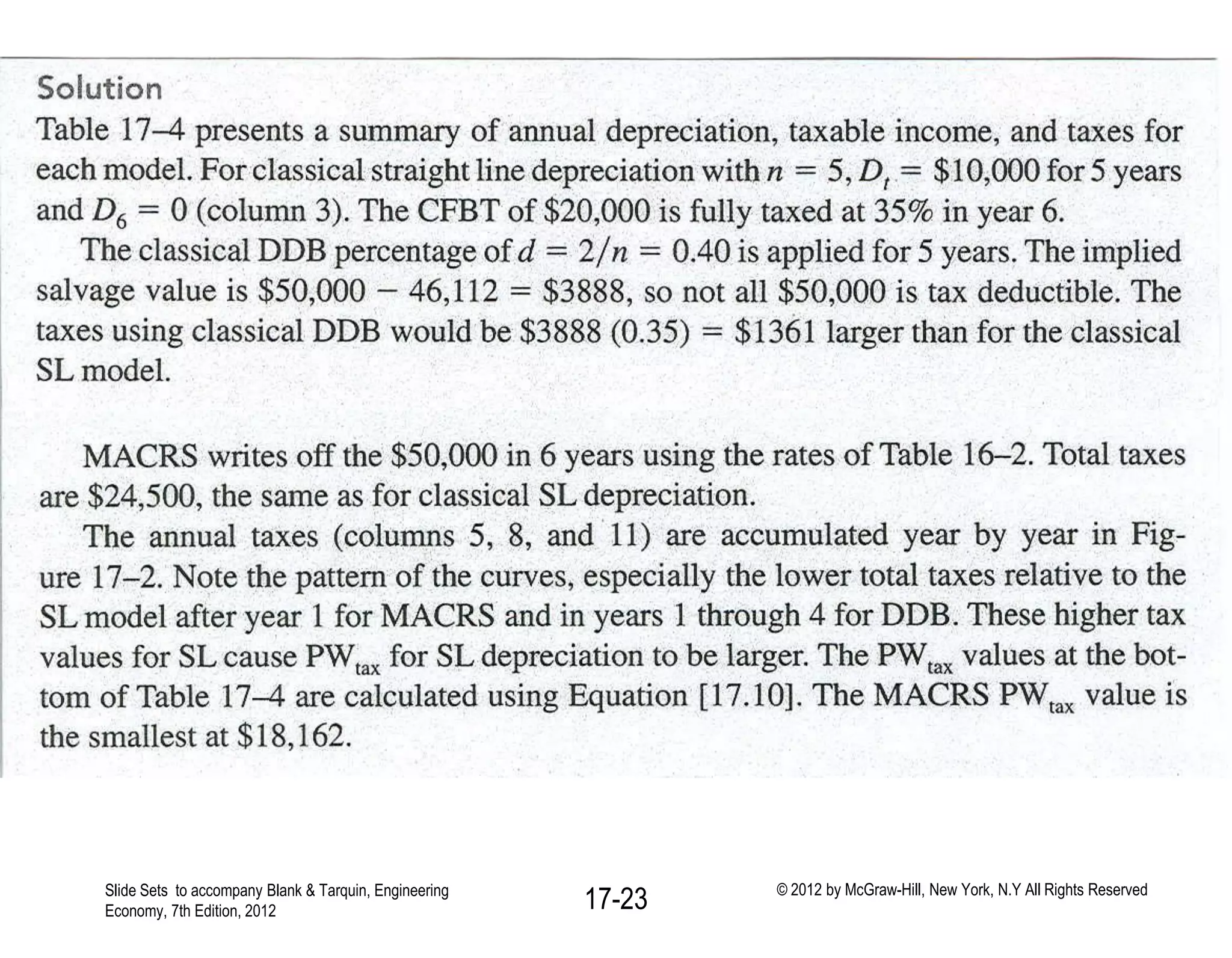 Slide Sets to accompany Blank & Tarquin, Engineering
Economy, 7th Edition, 2012 17-23 © 2012 by McGraw-Hill, New York, N.Y All Rights Reserved
 