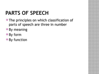 lecture 9 typology. Part of speech in English and Uzbek | PPTX