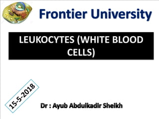 LEUKOCYTES (WHITE BLOOD
CELLS)
 