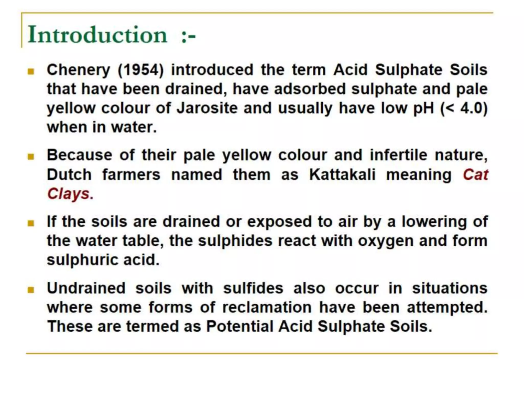Acid Sulphate Soils