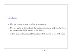 LA CRISIS PARA OLIVIER BLANCHARD