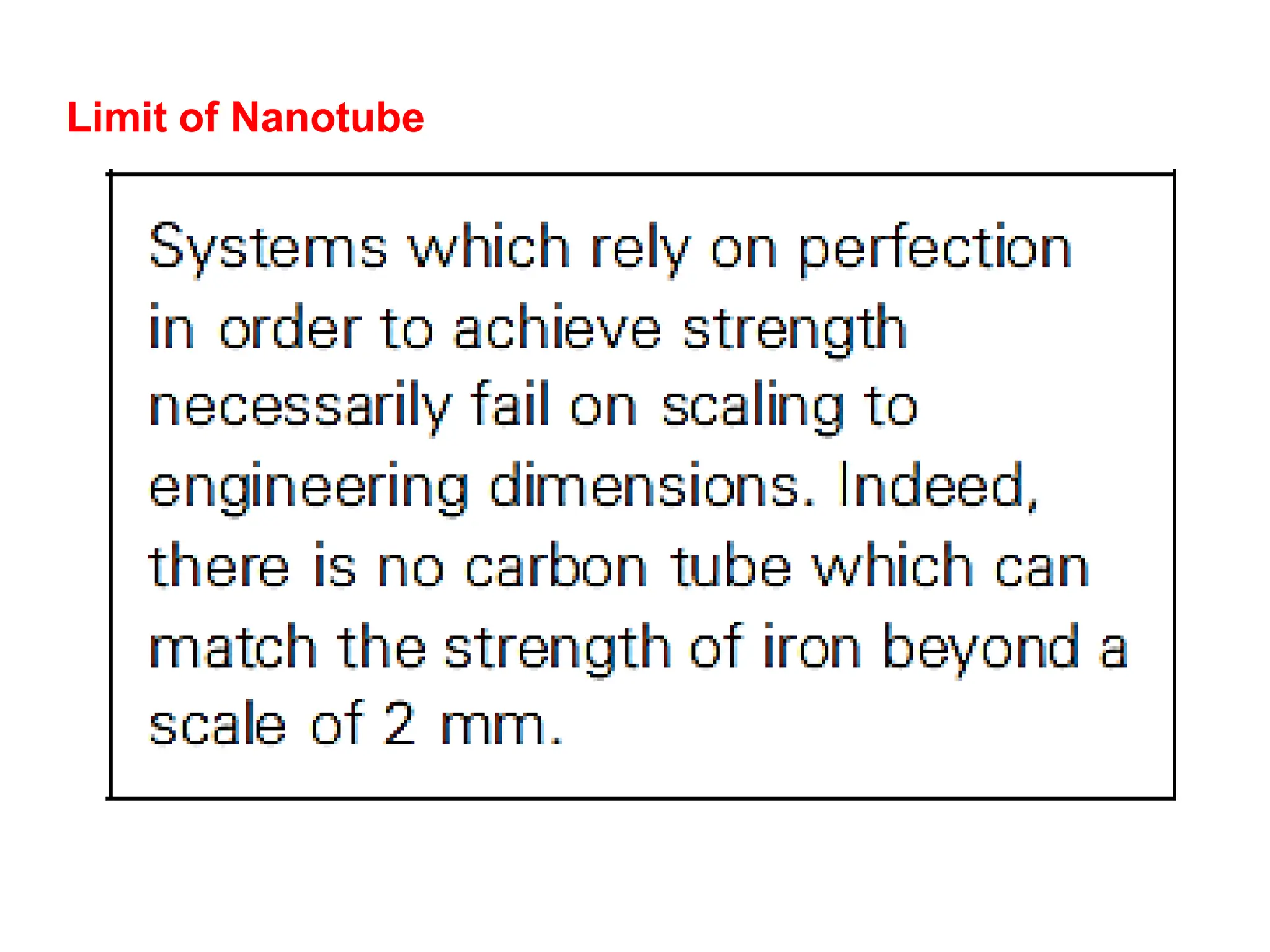 Limit of Nanotube
 