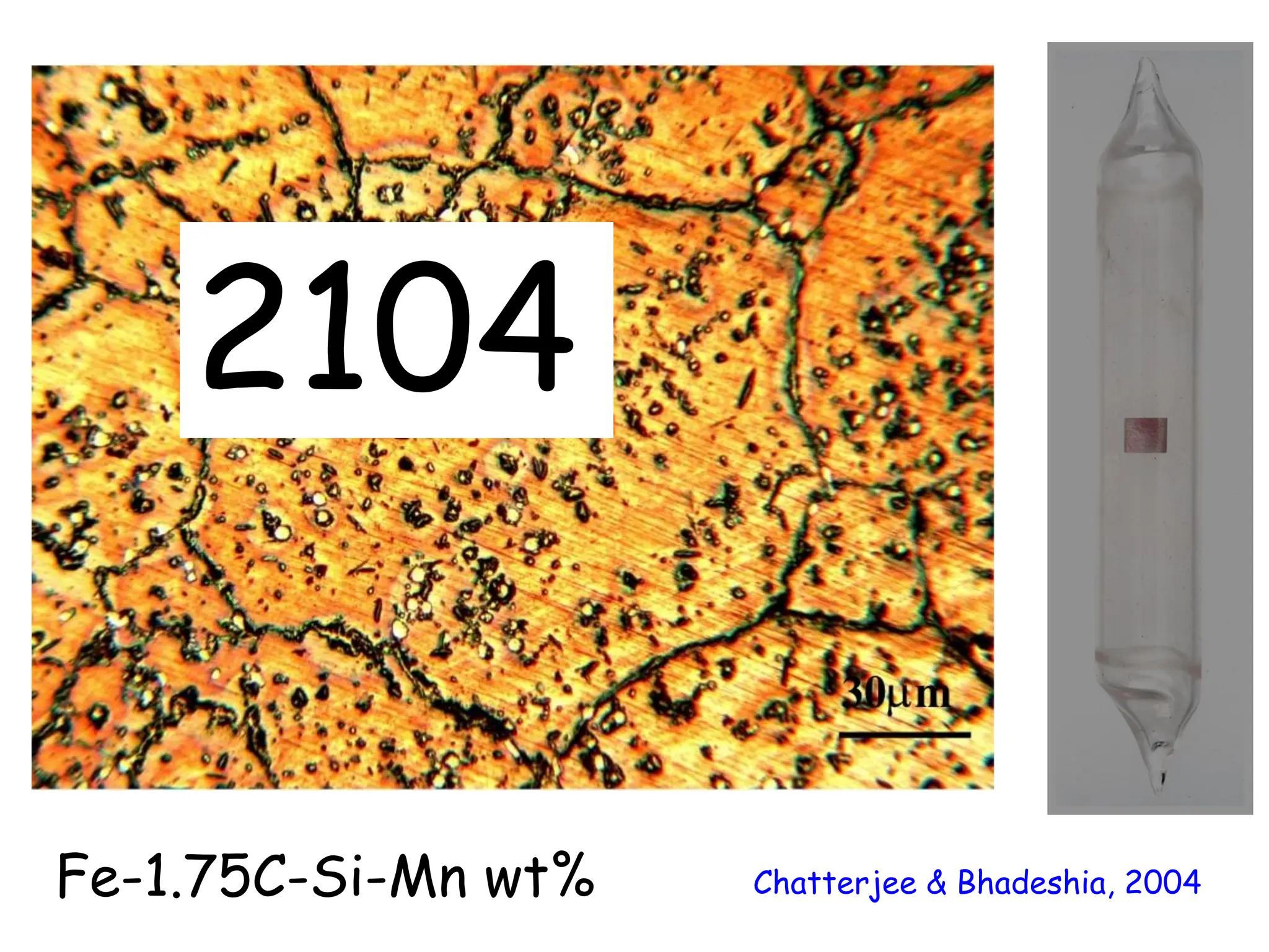 Chatterjee & Bhadeshia, 2004
Fe-1.75C-Si-Mn wt%
2104
 