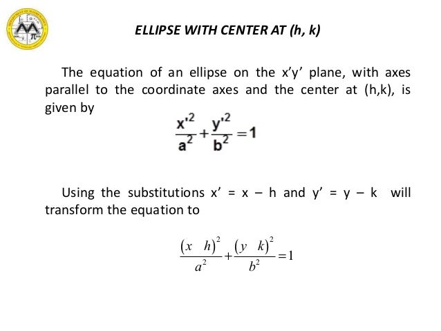How to write an equation of an ellipse