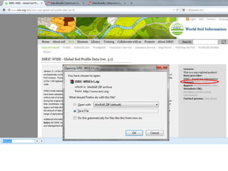 Obtaining data from ISRIC
Example
 