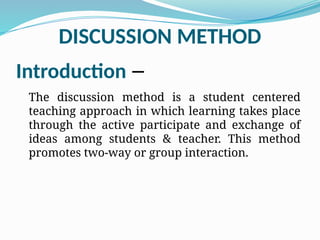 Discussion Methods Section Effective Teaching: Lecture and Discussion Methods in Education | PPTX