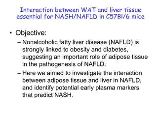 Different stages in NAFLD progression: