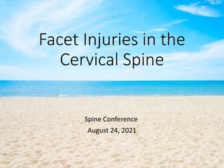 Facet Injuries in the
Cervical Spine
Spine Conference
August 24, 2021
 