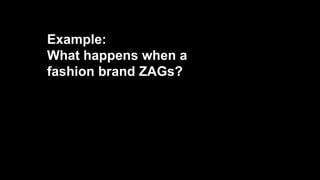 Example:
What happens when a
fashion brand ZAGs?
 
