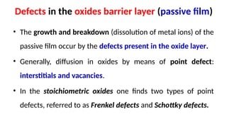 Advanced Corrosion Engineering: Passivity and Point Defect Model (PDM ...