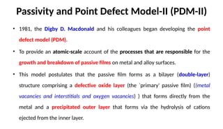 Advanced Corrosion Engineering: Passivity and Point Defect Model (PDM ...