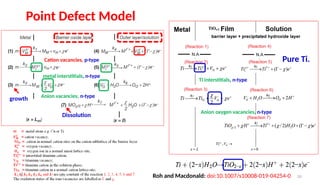 Advanced Corrosion Engineering: Passivity and Point Defect Model (PDM ...