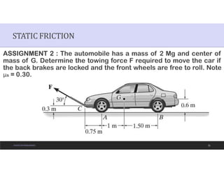 Statics Car Trunk Problem Comprehensive Lecture on Frames, Machines, and Friction in Statics of ...