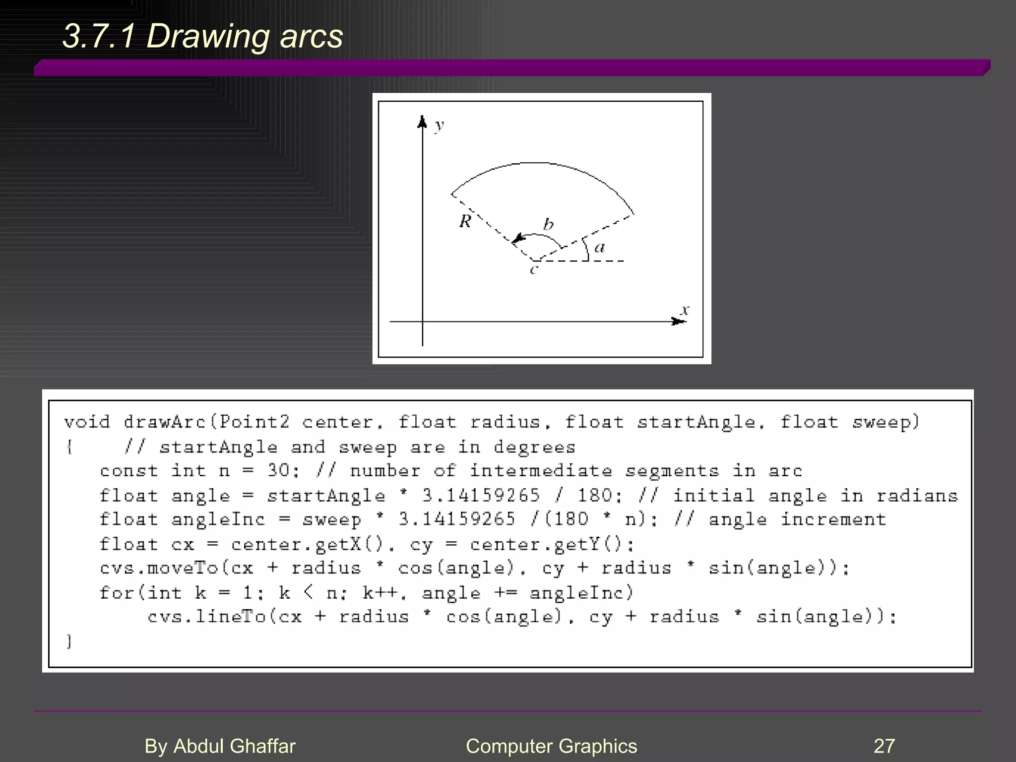 3.7.1 Drawing arcs 