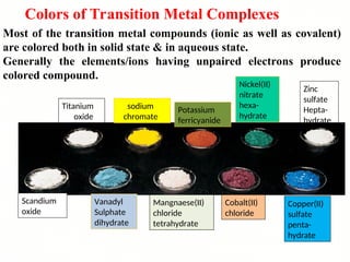 Coloured Complexes Lecture I - Introduction to transition elements - E.ppt