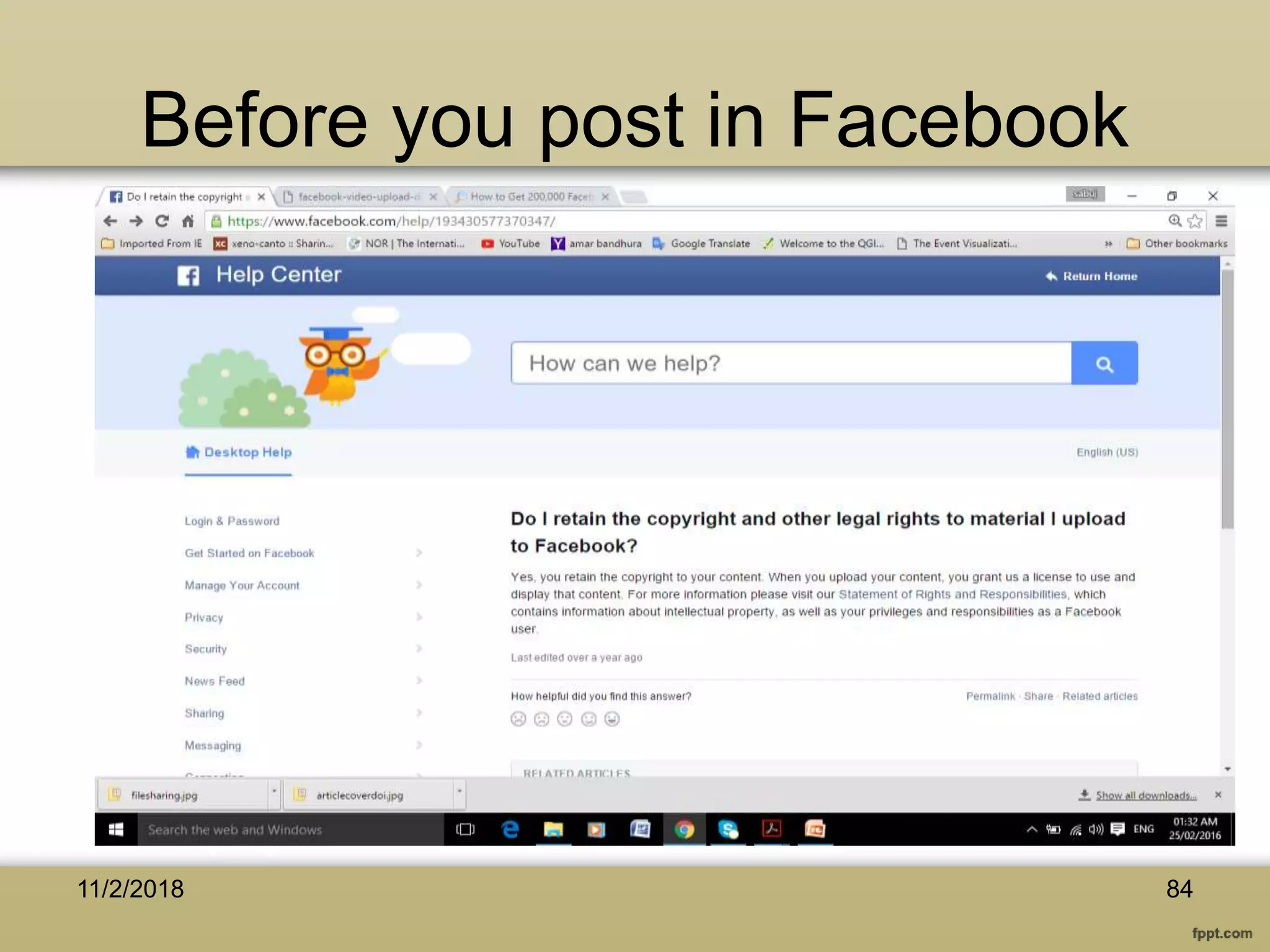 Before you post in Facebook
11/2/2018 84
 