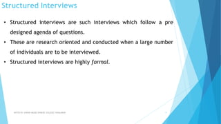 Individual Structured Interview Lecture interview | PPTX
