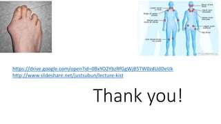 Thank you!
https://drive.google.com/open?id=0BxYO2YbzRfGgWjB5TW0zdUdDeUk
http://www.slideshare.net/justsubun/lecture-kist
 