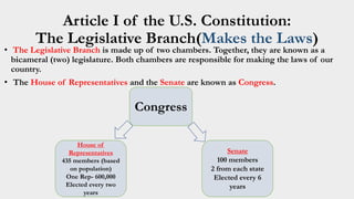 Lecture Lesson: Legislative and Executive Branch | PPT