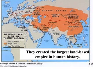 They created the largest land-based
    empire in human history.
 