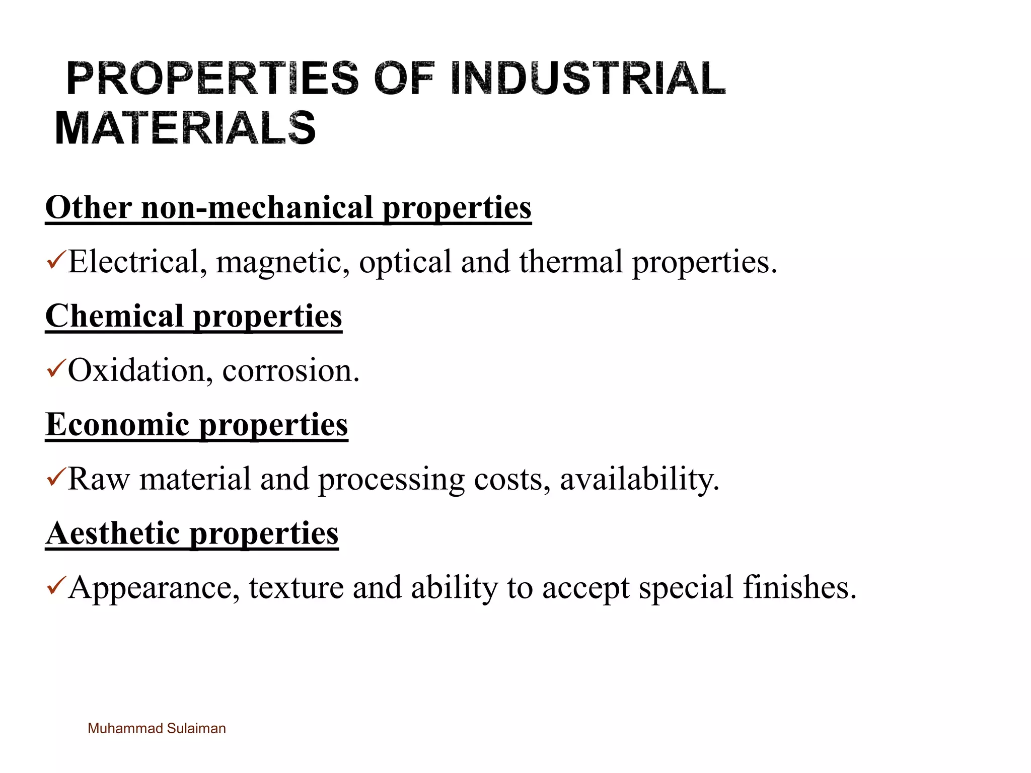 Material Properties UET KSK Lahore | PPTX