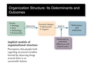 Organization Structure: Its Determinants and
Outcomes
 