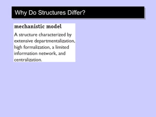 Why Do Structures Differ?
 