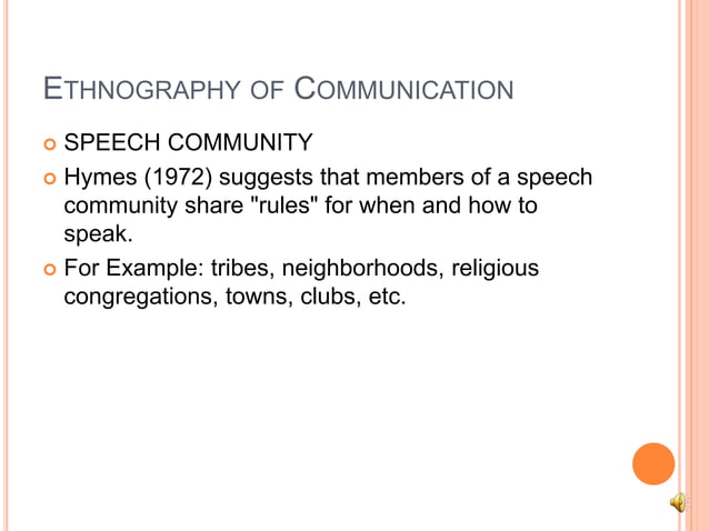 Ethnography of communication | PPTX
