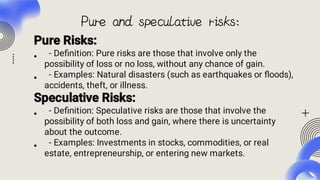 Pure Risk Examples In Insurance LECTURE NO 1.pdf insurance BBA studentsh | PDF