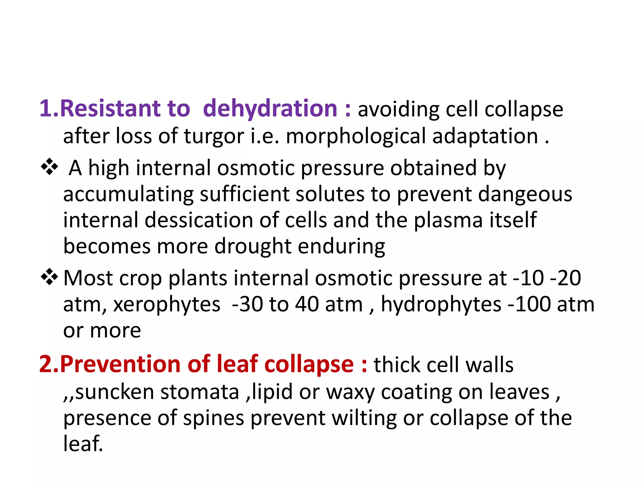 EFFECT OF MOISTURE STRESS ON PLANT GROWTH AND DEVELOPMENT | PPTX