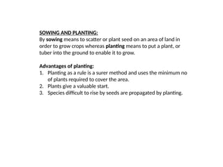Planting methods in forestry silviculture | PPTX