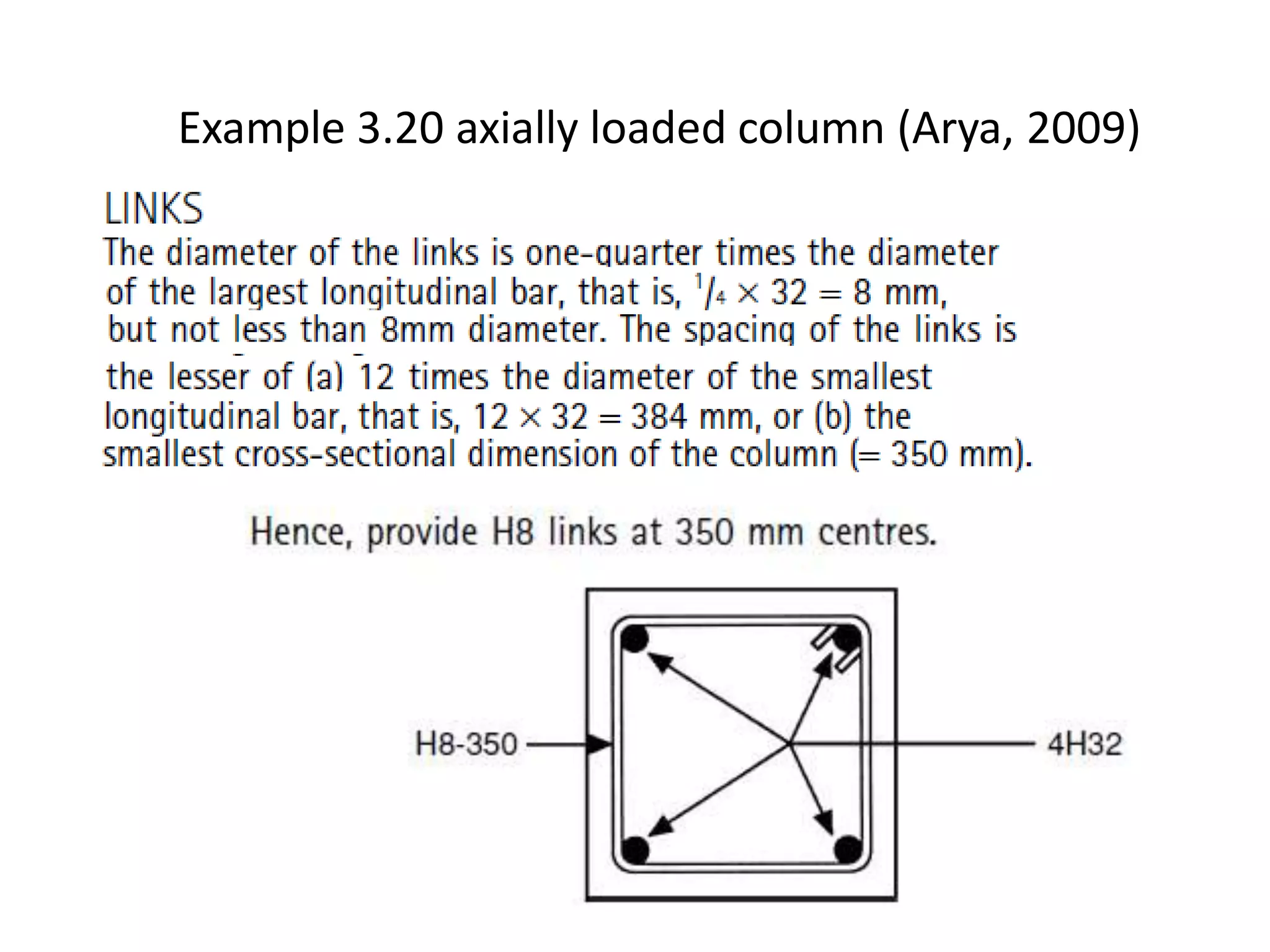Example 3.20 axially loaded column (Arya, 2009)
 