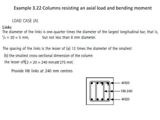 Example 3.22 Columns resisting an axial load and bending moment
 