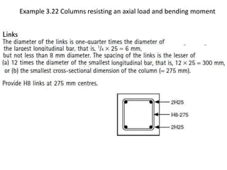 Example 3.22 Columns resisting an axial load and bending moment
 