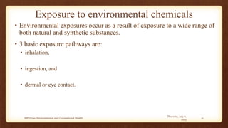 Environmental Exposure Examples Lecture Note 1 - Introduction to Environmental Chemical.ppt