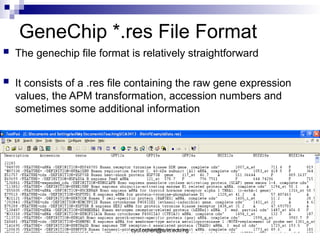 Res File Format Advanced Gene Expression Classification: Data Preparation, Feature ...