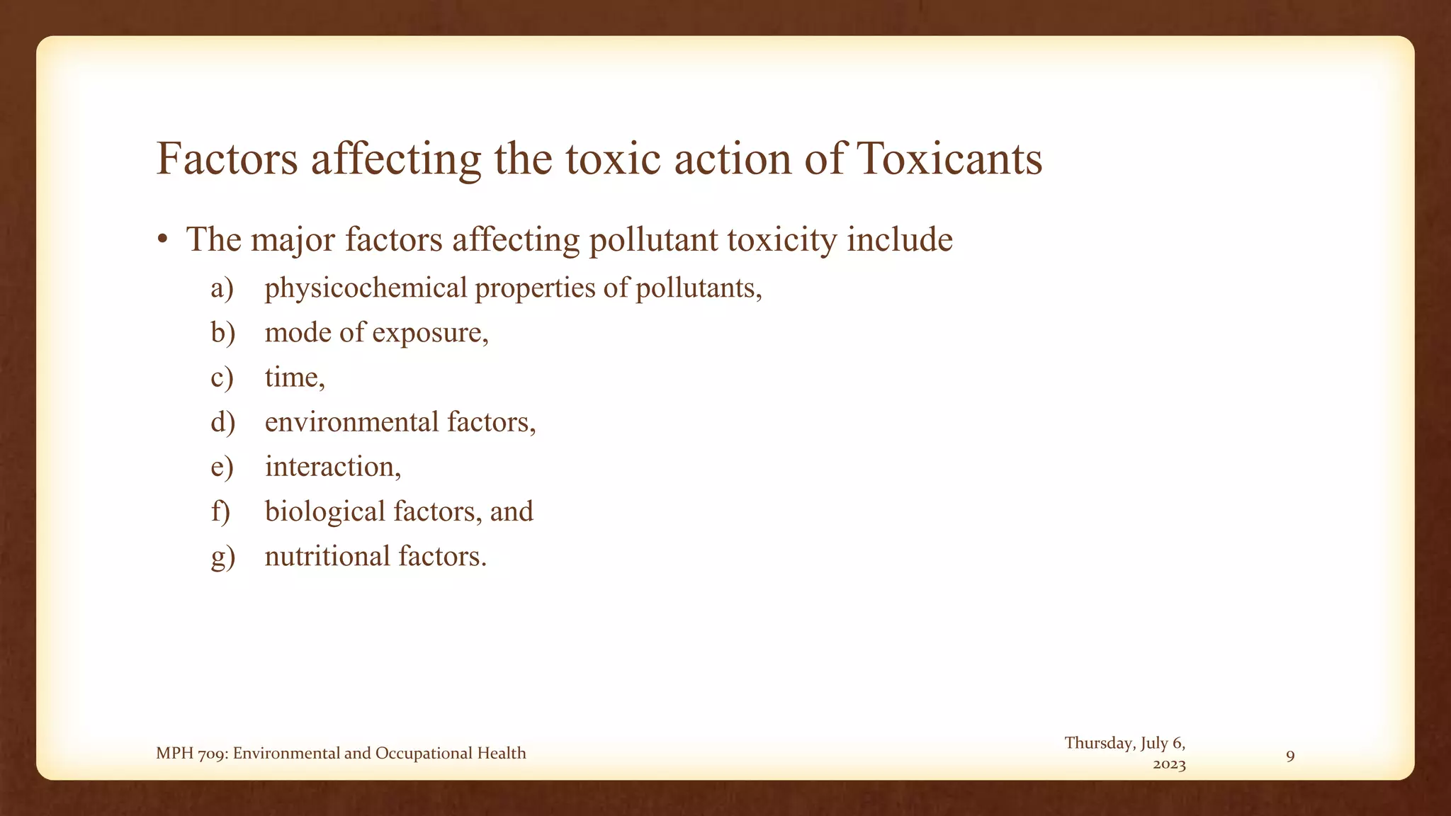Lecture Note 2 - Health effects from exposures and mechanisms of ...