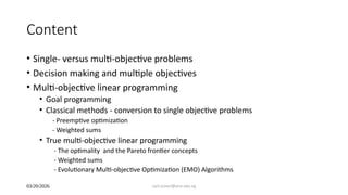 Preemptive Optimization Comprehensive Insights into Multi-Objective Linear Programming and ...