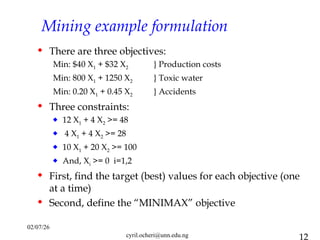 Lecture Note on Goal Programming and Multiple Objective LP.ppt