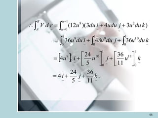 65
 
.
11
36
5
24
4
11
36
5
24
4
36
48
36
)
3
4
3
)(
12
(
~
~
~
~
1
0
11
~
1
0
10
~
1
0
9
1
0 ~
10
1
0
~
9
1
0
~
8
1
0 ~
2
~
~
8
~
k
j
i
k
u
j
u
i
u
k
du
u
j
du
u
i
du
u
k
du
u
j
udu
i
du
u
r
d
V
u
u
B
A
+
+
=






+






+
=
+
+
=
+
+
=

 



=
=
 