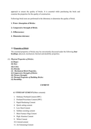 BUILDING MATERIALS AND THEIR PROPERTIES FOR CONSTRUCTIONS | DOCX