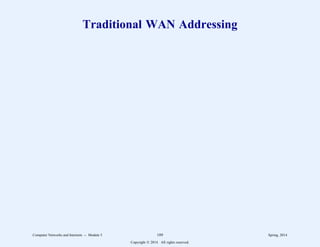 Traditional WAN Addressing
Computer Networks and Internets -- Module 5 189 Spring, 2014
Copyright  2014. All rights reserved.
 