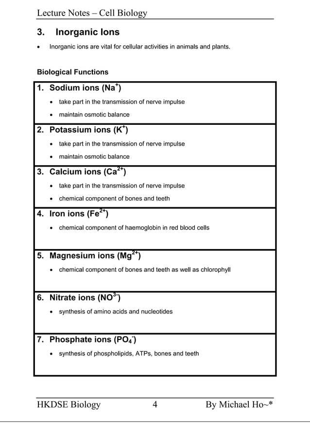 Lecture notes cell biology | PDF