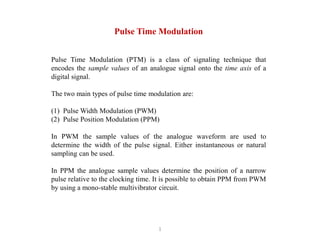 Lecture Notes: EEEC6440315 Communication Systems - Pulse Time ...