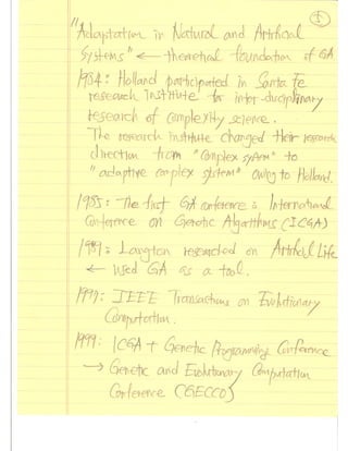 Evolutionary Computation Lecture notes01