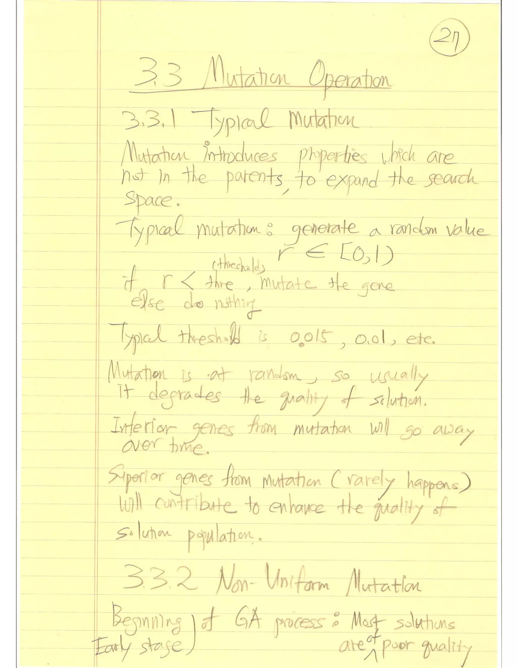 Evolutionary Computation Lecture notes03