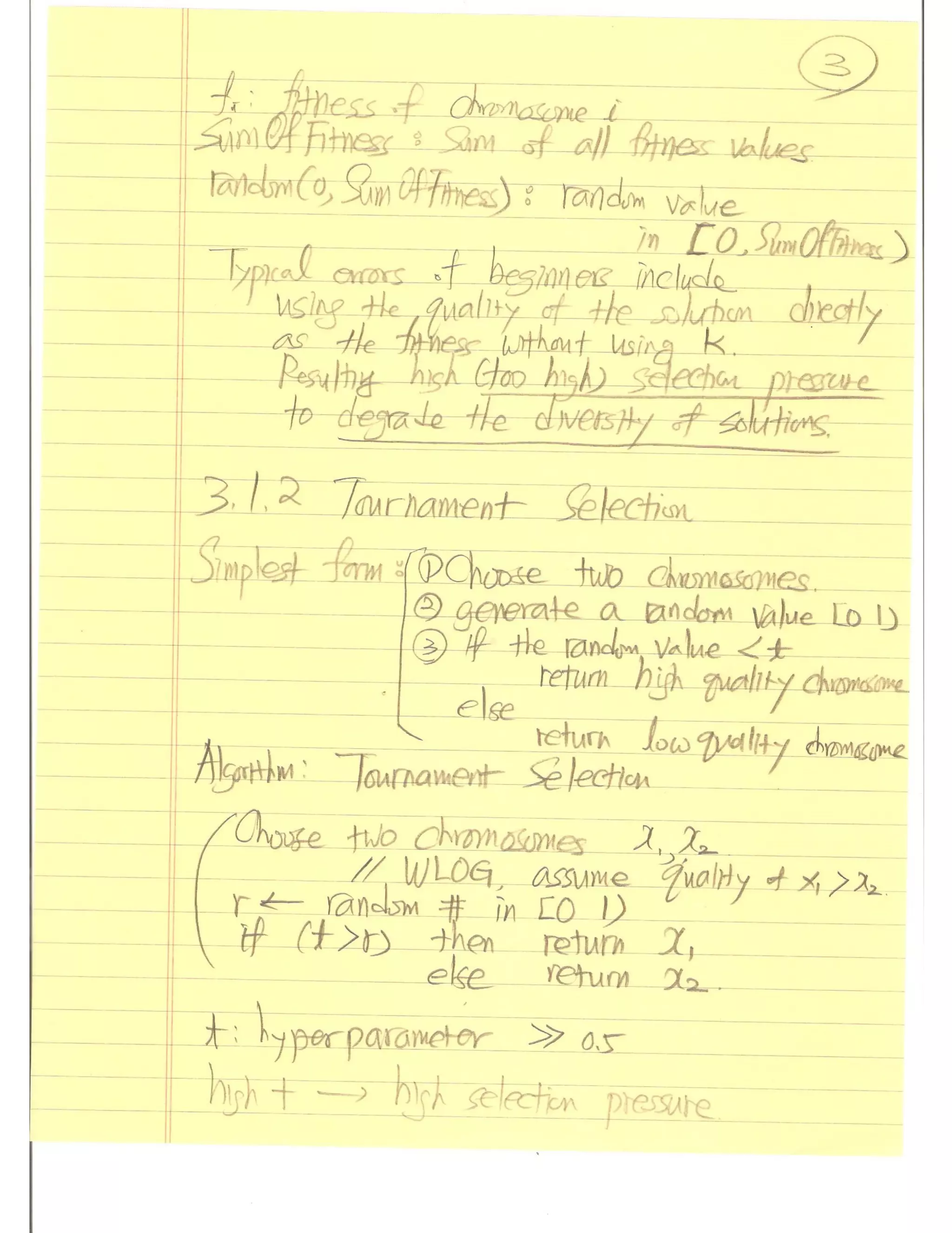 Evolutionary Computation Lecture notes03