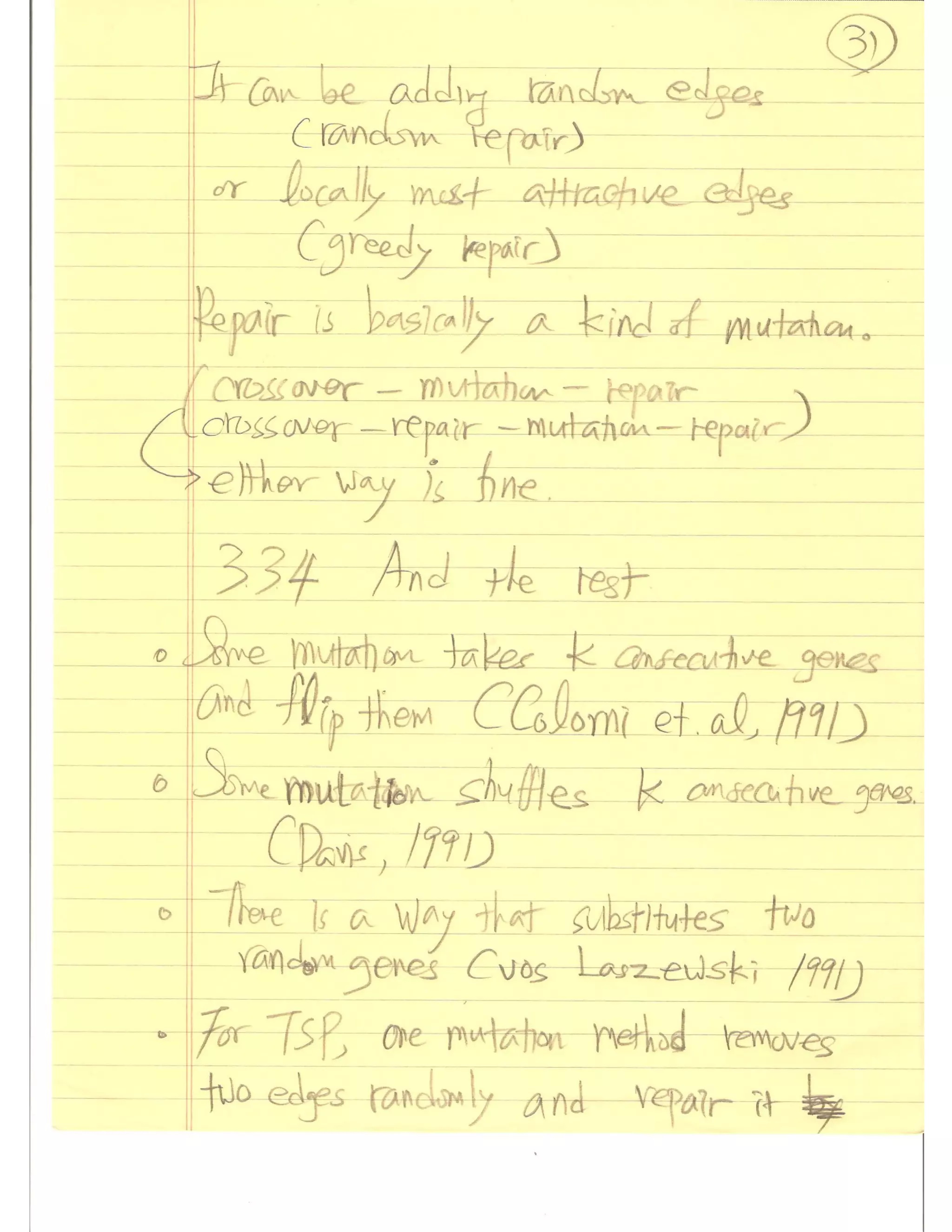 Evolutionary Computation Lecture notes03