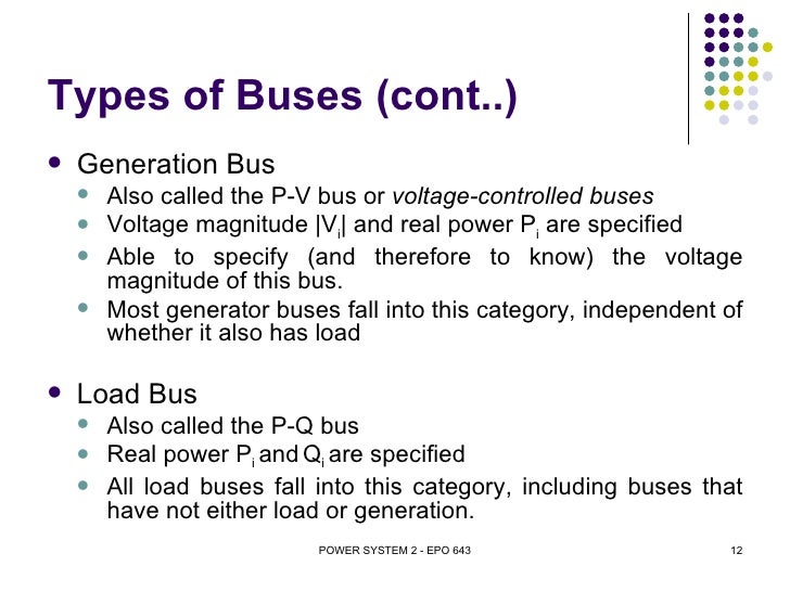 What Are The 3 Types Of Buses In Power System