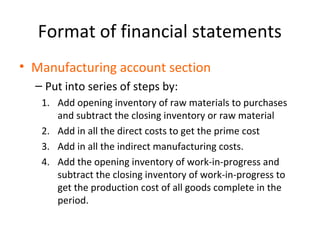 Lecture notes 1 manufacturing+accounts 2014 | PPT